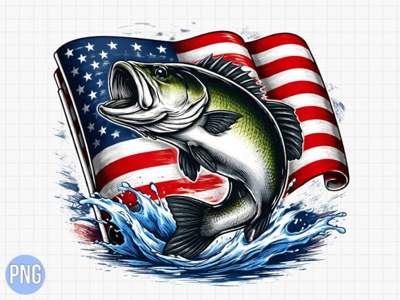 American Flag Bass Fishing USA Shirt PNG: A Practical Design Asset for Creators