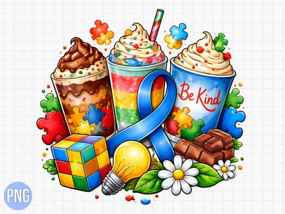 Coffee Cup Be Kind Puzzle Autism PNG: A Guide to High-Quality Digital Design