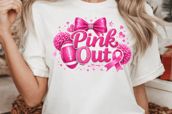 Coquette Lace Football Pink Out PNG: Blending Soft Aesthetics with Game Day Energy