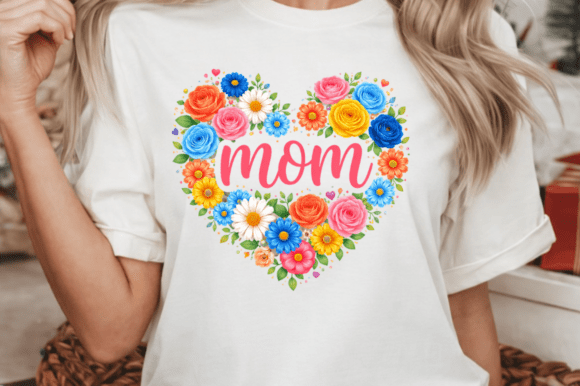 Creating Meaningful Gifts with the Mom Floral Heart Motherβs Day PNG Design