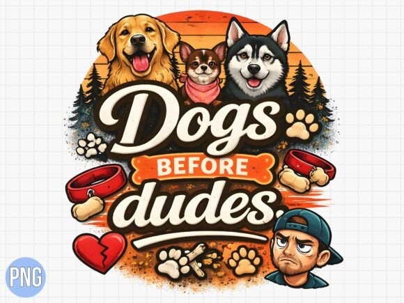Dogs Before Dudes Funny Puppy Shirt PNG: Elevating Your Print-on-Demand Game