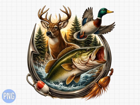 Elevating Creative Projects with High-Resolution Hunting, Fishing, and Wildlife PNG Assets
