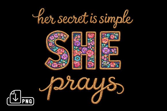 Elevating Faith-Based Design: The Strategic Value of SHE Prays Faux Embroidery Christian PNG for Modern Creators