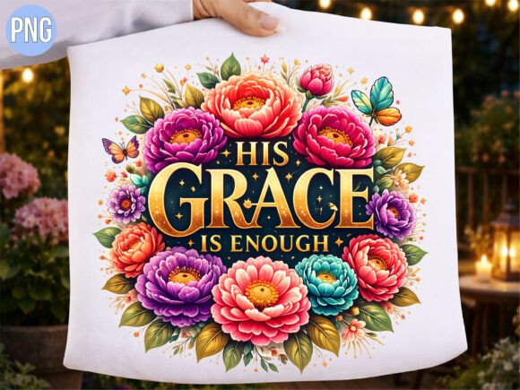 Elevating Faith-Based Design: The Strategic Value of the Christian His Grace is Enough Floral PNG
