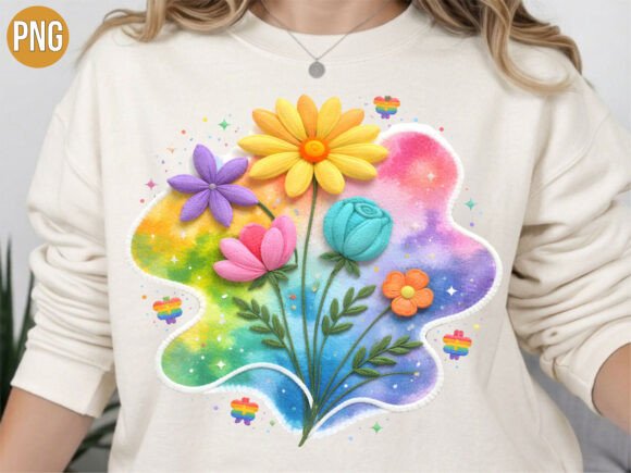 Evaluating the Rainbow Watercolor Flowers Bouquet PNG for Professional Design Workflows