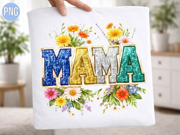Glitter Mama Floral Wildflower T-shirt Design