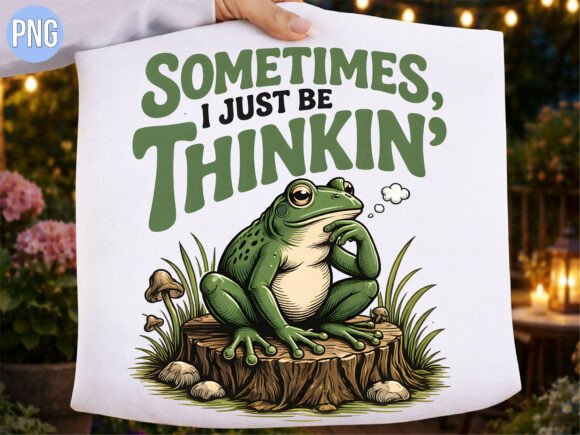 Sometimes I Just Be Thinkin Frog PNG