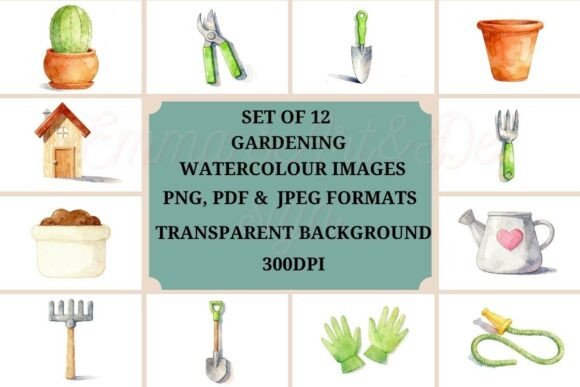 Watercolour Gardening Clipart Set: A Creative Resource for Designers