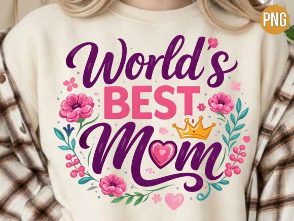 World’s Best Mom Floral Crown T-shirt: A Versatile Digital Asset for Creators and Gift-Makers